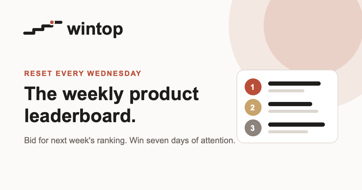 Weekly Product Leaderboard Open Graph preview